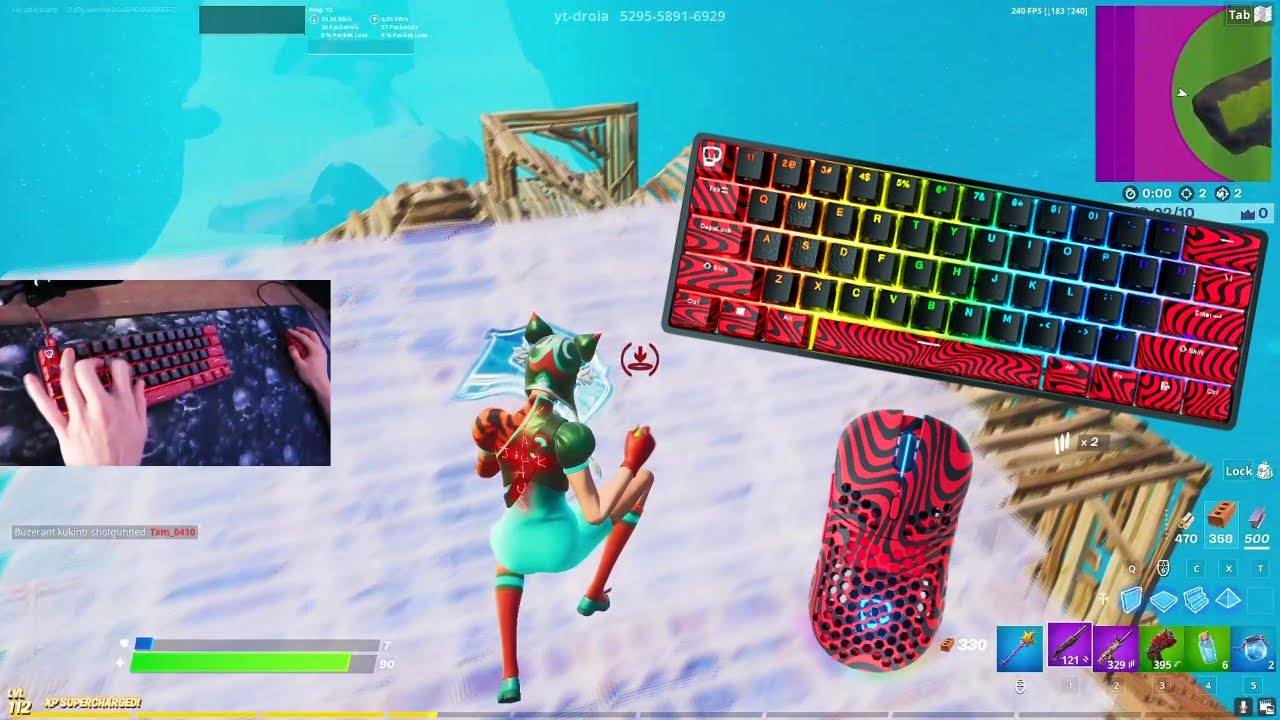 Pewdiepie Keyboard ASMR Chill🤩Satisfying Gameplay Keyboard Fortnite 240
