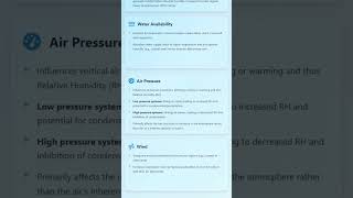 Factors Influencing Humidity Temperature, Water Availability, Air Pressure, Wind