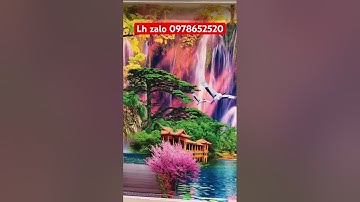 Thi công tranh dán tường 3D sơn thuỷ sắc nét