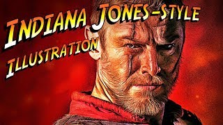 Photoshop: How to Quickly Create a Classic, “Indiana Jones” Style Movie Poster Illustration.