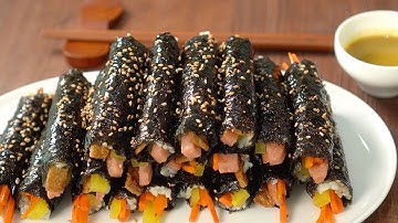 꼬마김밥 만들기 | 2가지 재료로 맛보장 | 꼬마김밥 겨자소스만들기 | 김밥만드는법 | How to make Korean Gimbap