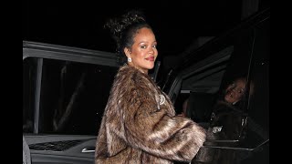 A pregnant Rihanna shows off her baby bump for dinner at her favorite Italian restaurant in LA!