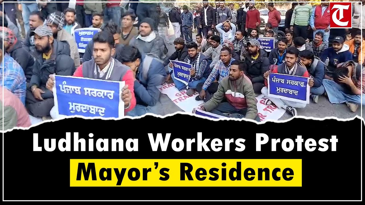 Ludhiana municipal workers protest outside mayor’s residence over unresolved demands