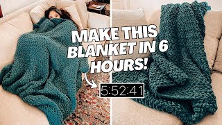 Crochet a Blanket in 6 HOURS! Beginner friendly pattern | CJ Design Blog