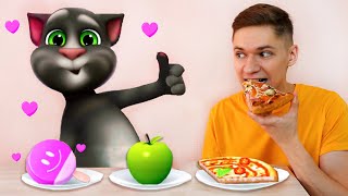 Talking Tom in Real Life - Mukbang Food Challenge