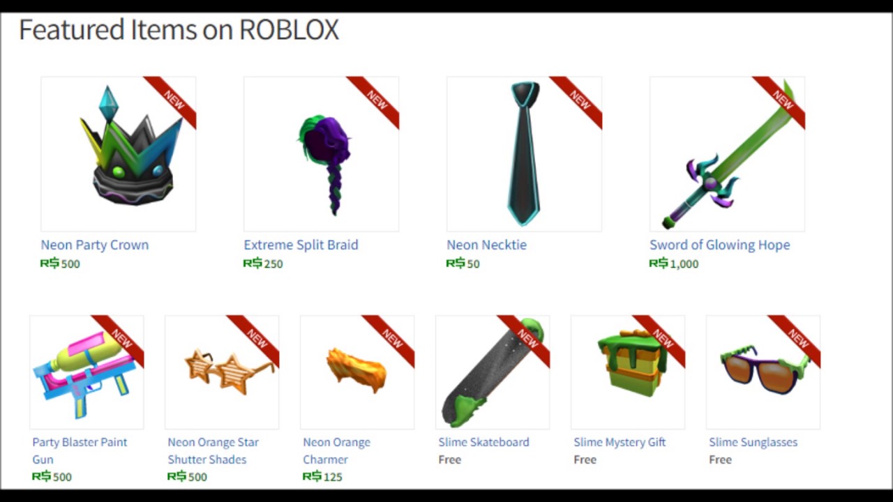 Featured Items On Roblox Youtube - featured items on roblox