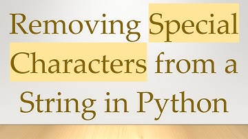Removing Special Characters from a String in Python