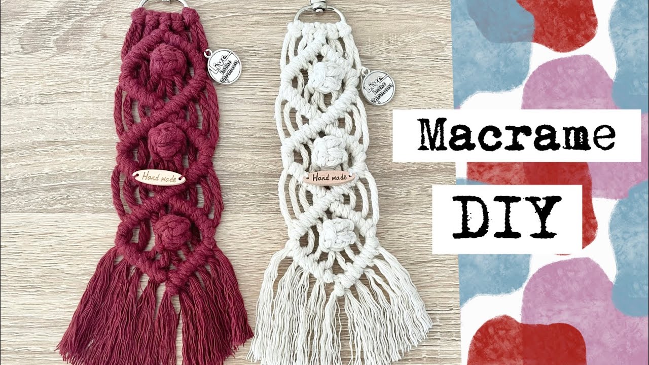 Macrame Keyring DIY Beautiful Knotted-loop Bumps Pattern | Easy ...