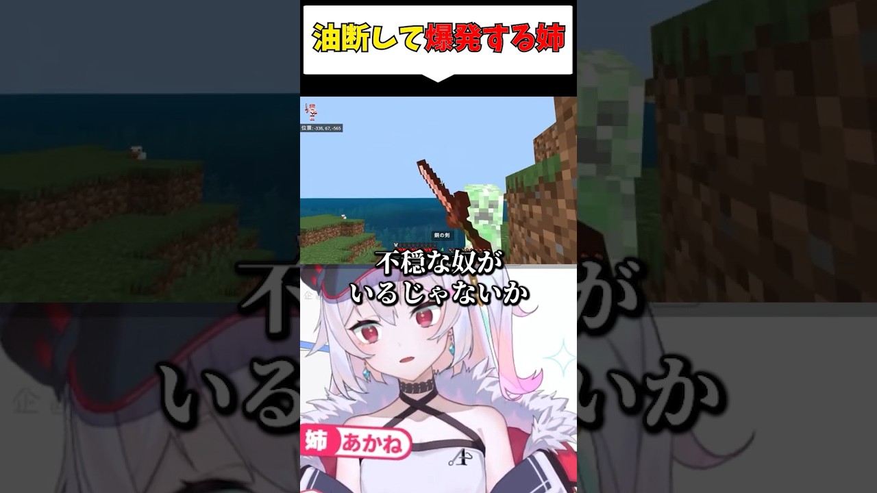 姉、油断してクリーパーに爆破されるwww #shorts