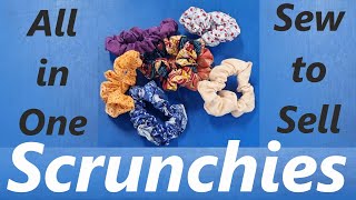 DIY Simple Scrunchies Sew to sell easy all in one technique Beginner sewing lesson