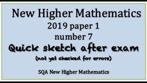 2019 SQA Higher Mathematics paper 1 no.7  Quick Sketch