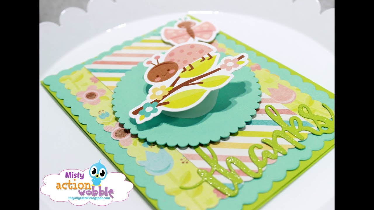 Spring Has Sprung Action Wobble lady bug card
