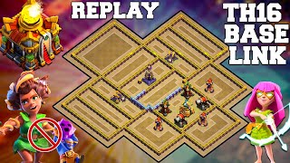 Only 1 Star Th16 Base !! TH16 War Base Link Anti Root Rider 2024 With Replay Anti 2 Star Copy Link