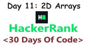 HackerRank 30 Days of Code c++ | Day 11 : 2D Arrays | 2020