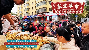 探秘哈尔滨熙熙攘攘的大早市，早餐吃遍地道东北味！从外酥里嫩的鲜肉鸡蛋饼、肉蛋堡到金黄酥脆的韭菜盒子，从咸香滑嫩的豆腐脑到酸甜可口的锅包肉，还有热气腾腾的鲜肉大包子和东北粘豆包，感受松花江畔的碳水盛宴。