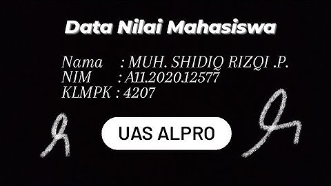 Data Nilai Mahasiswa | UAS ALPRO