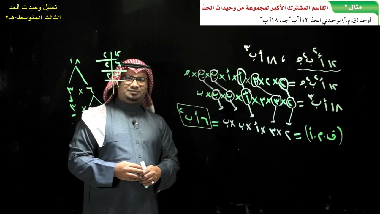 تحليل وحيدات الحد - الثالث المتوسط - الفصل الدراسي الثاني