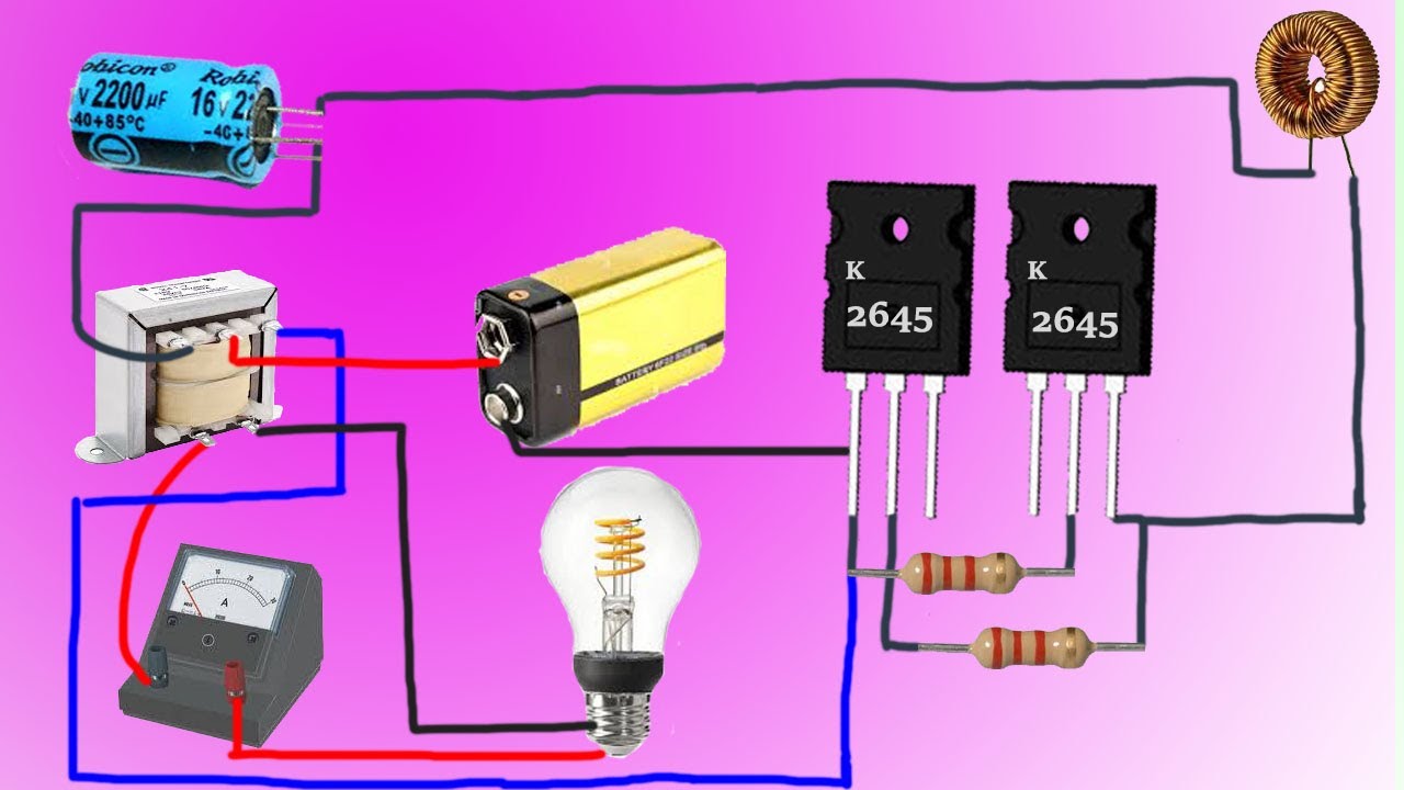 K 2645 DIY INVERTER CIRCUITHOW TO MAKE INVERTER USING K 2645 MOSFET TRANSISTORMOSFET INVERTER