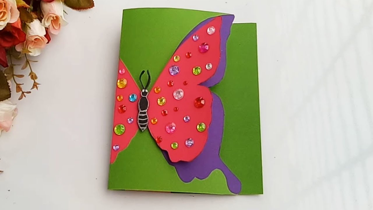 Beautiful Handmade Butterfly Birthday card//Birthday card idea. - YouTube