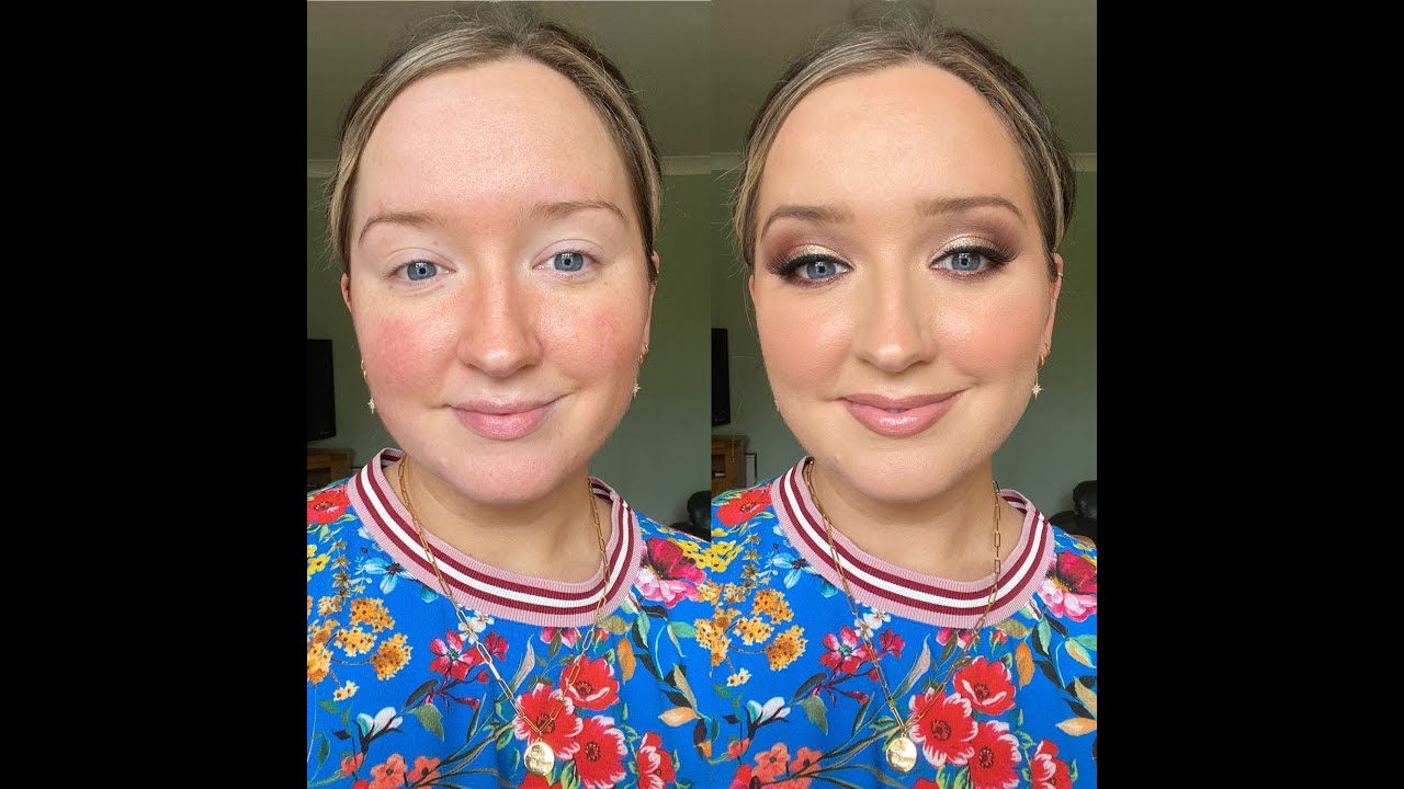Full face of Peaches and Cream make-up and pigments