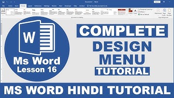 Ms Word Lesson 16 || Complete Design Menu Hindi Tutorial || MS WORD 2019 TUTORIAL