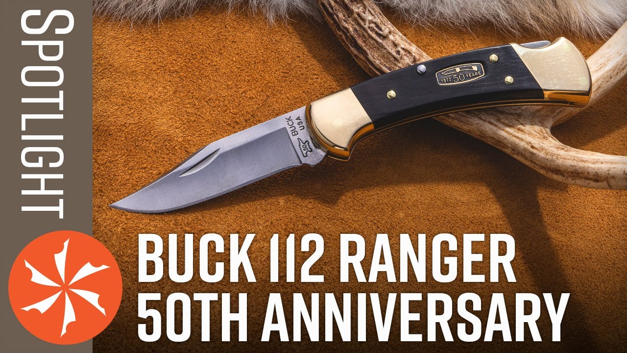  Buck Knives 112 Ranger Lock-back Knife, Brass Bolsters, Ebony  Handles, 3 420HC Blade with Leather Sheath : Hunting Folding Knives :  Sports & Outdoors