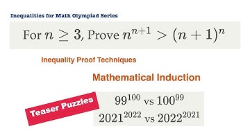 Inequalities for Math Olympiad: Proof By Mathematical Induction