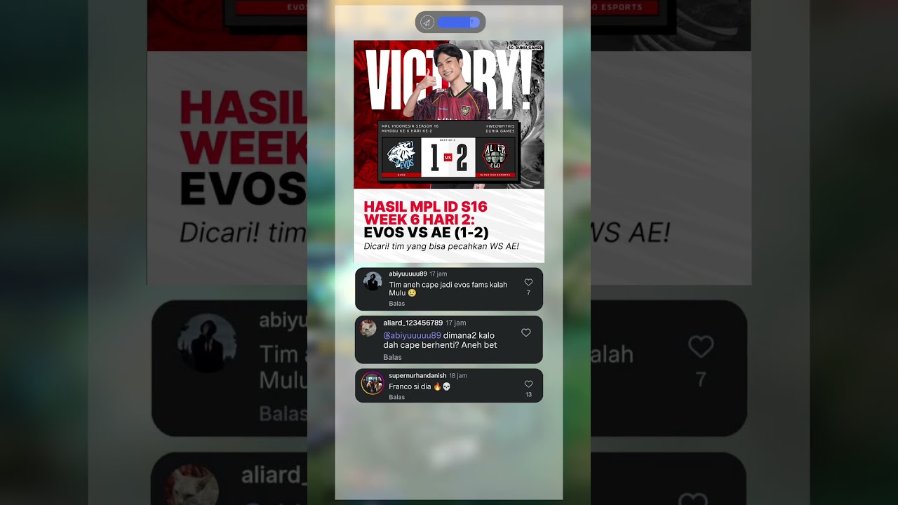 Alter Ego Tak Terbendung! EVOS Tumbang 1-2 di MPL ID S16 🔥