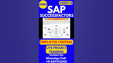 SAP SuccessFactors Employee Central Training Video 13 #sapsuccessfactorstraining #sapsuccessfactors
