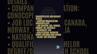 💯🔆ConocoPhillips Careers | ConocoPhillips Jobs USA - Canada -  Australia - UK - Norway | 2023