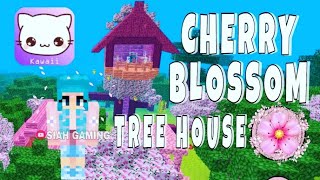 Cherry Blossom Treehouse 🌸 | Kawaiicraft 2021 | kawaii world | minecraft screenshot 5