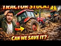 🚜 Tractor Stuck in Deep Mud – Will It Escape? 😱 | Ultimate Rescue Mission | Heavy Tractor Pulling | 