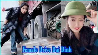 Journey to Vietnam to transport plywood materials. Female driver Trieu Dai Dinh