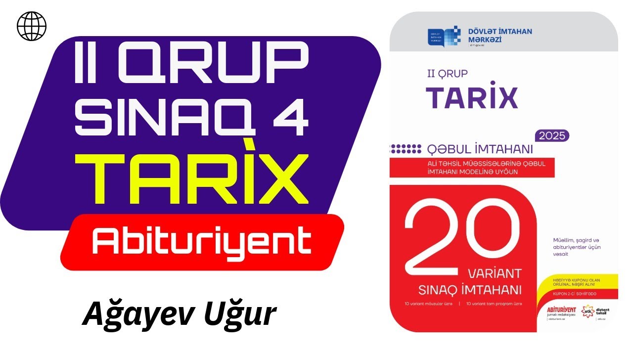 2-ci qrup / Tarix 20 sınaq / DİM / Sınaq 4 / #Uğurmüəllim