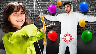 Dont Hit The Person Challenge W Bows & Arrows Ft. Kyedae