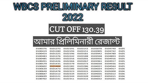 WBCS PRELIMINARY 2022 RESULT #wbpsc #prelims #pscwb #wbcs2022