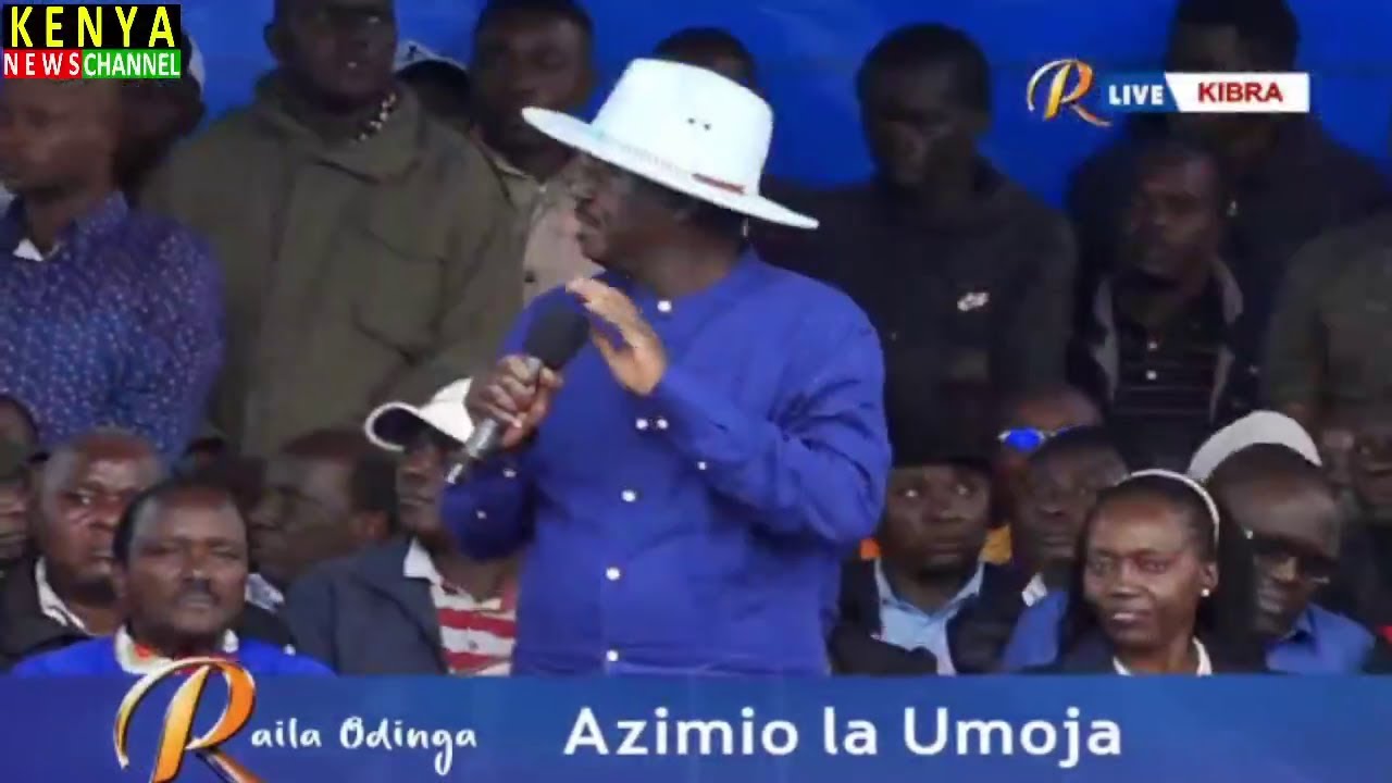 Azimio Raila R DRAMA AT KIBRA AZIMIO RALLY AFTER RAILA MICROPHONE IS DISCONNECTED ...