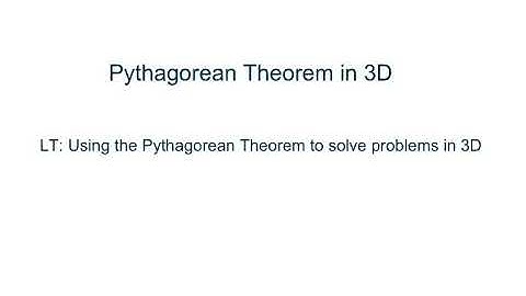 Pythagorean Theorem in 3D