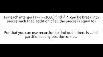 Find the Punishment Number of an Integer | Weekly Contest 346