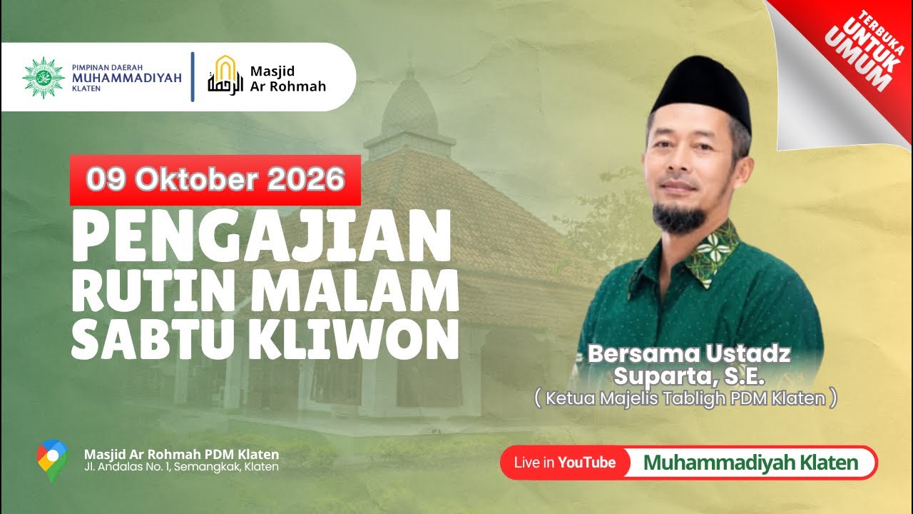 Pengajian Malam Sabtu Kliwon bersama Ustadz Suparta