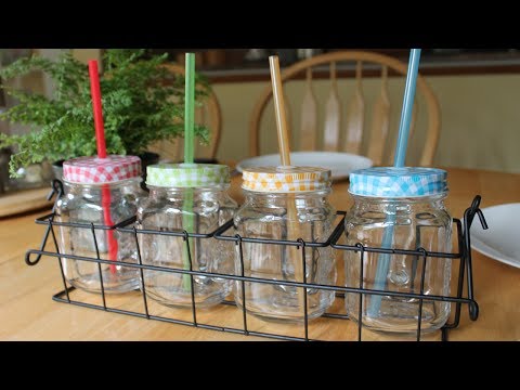 Glass Mason Jar Mugs and Rack Set ~ Review(giveaway over)