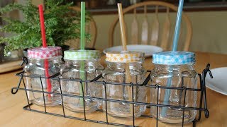 Glass Mason Jar Mugs and Rack Set ~ Review(giveaway over)