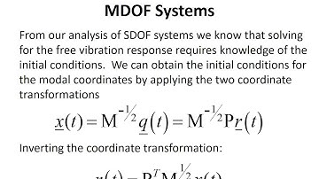 Lecture 3.2 - Modal Analysis Solution  Undamped Free Vibration