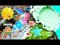 Kids Learn | Sea Animal Names at the Waterfall: Crab Blue Spotted Stingray Pufferfish