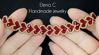 Красивый Браслет Из Бисера И Бусин Своими Руками Beautiful Crystal Beaded Bracelet Handmade Jewelry