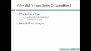 Box2D Lesson 1.21 -- Defs, OrientedBoxes, and Coords