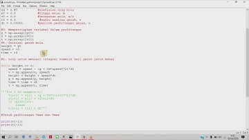 Coding Gerak Jatuh Bebas+Koefisien Drag Menggunakan Python