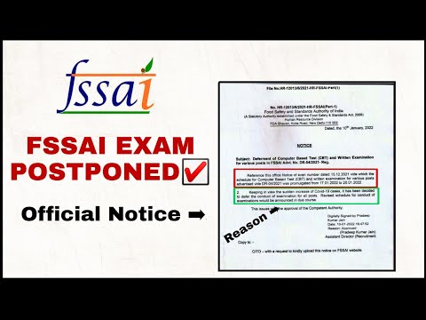 Tải Nhanh FSSAI EXAMS POSTPONED ☑️ | Officially announced by FSSAI | New Exam date for FSSAI Exam?