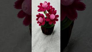how to make easy flower #shorts #craft #easy #pipecleanercraft #handmade #simpleflowermaking