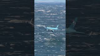 airplane flying over water 136